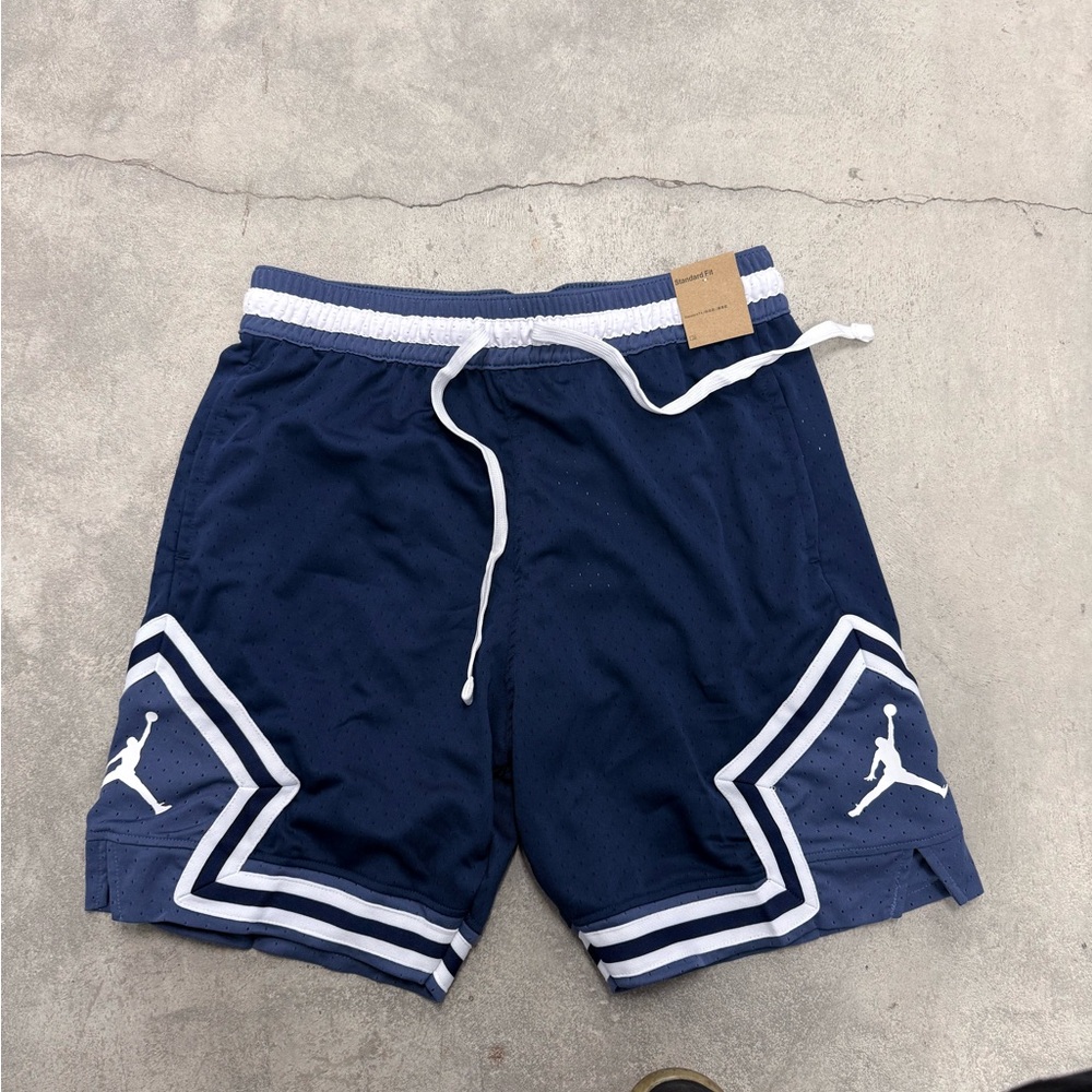 Jordan Men’s Navy and White Athletic Basketball Shorts